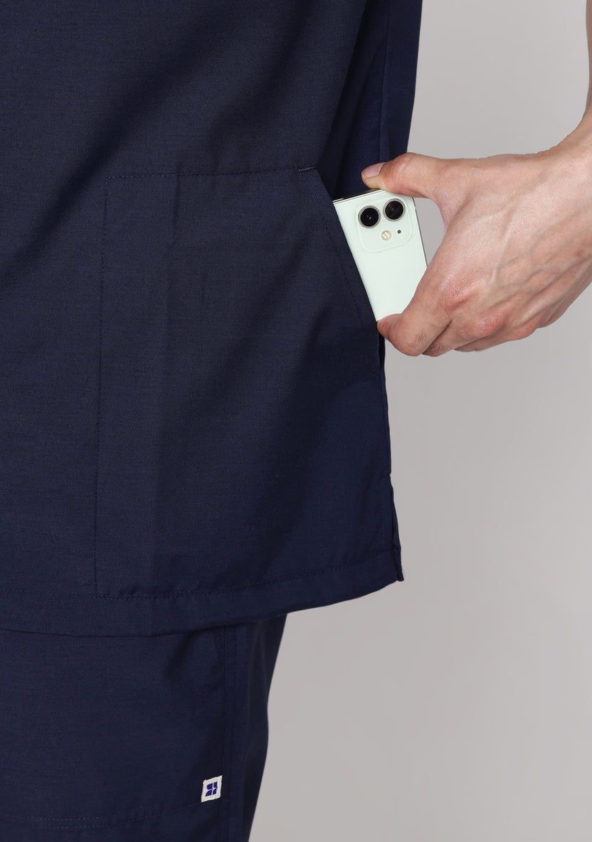Classic Men's V-Neck (Navy) Scrub