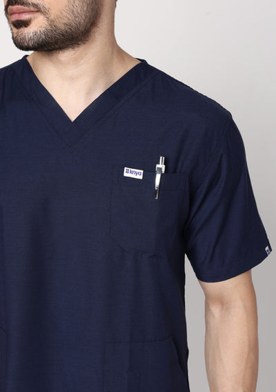 Classic Men's V-Neck (Navy) Active Scrub