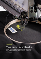 Classic Men's Mandarin Collar (Black) Plus Size Scrub