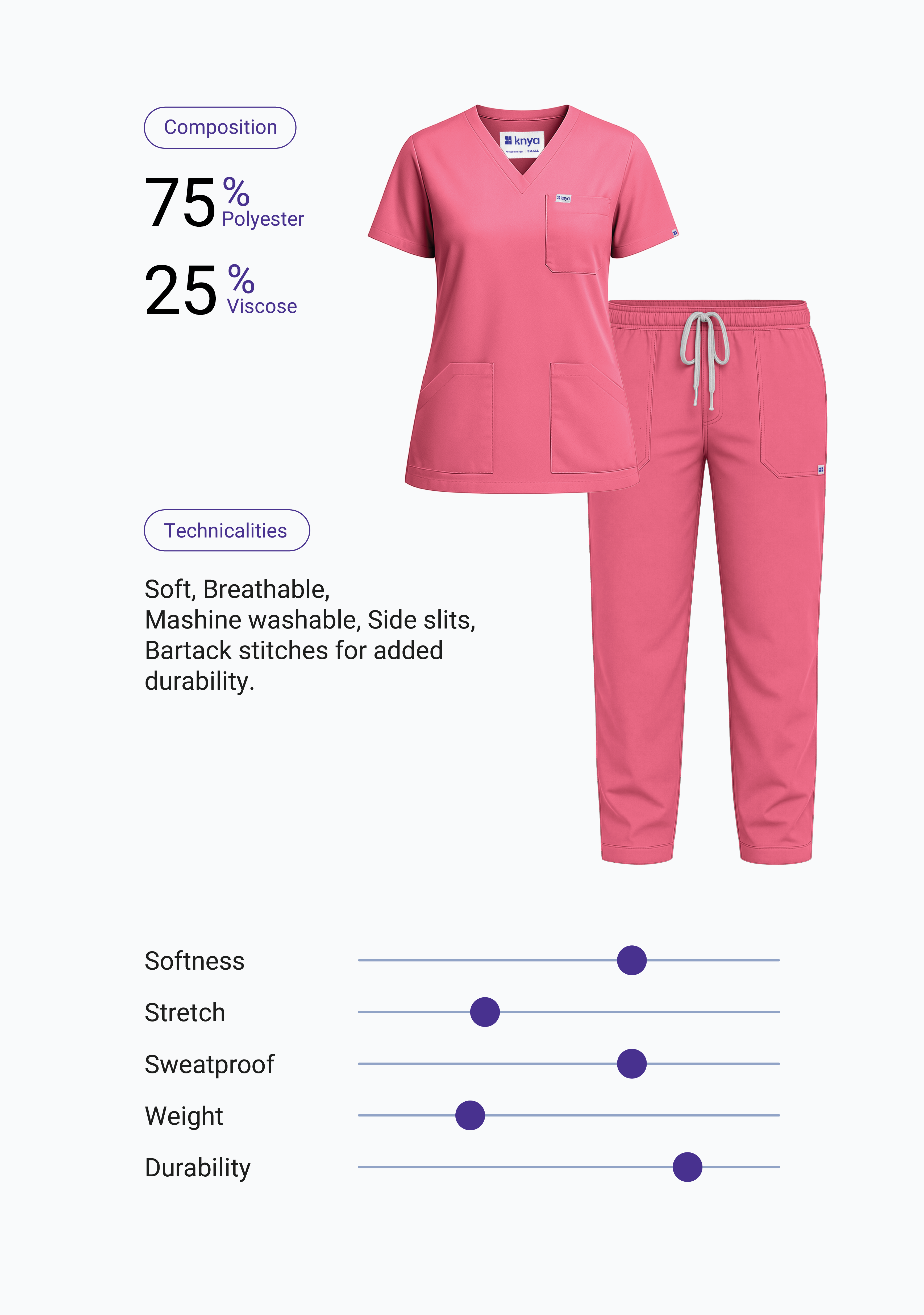 Classic Women's V-Neck (Hot Pink) Scrub