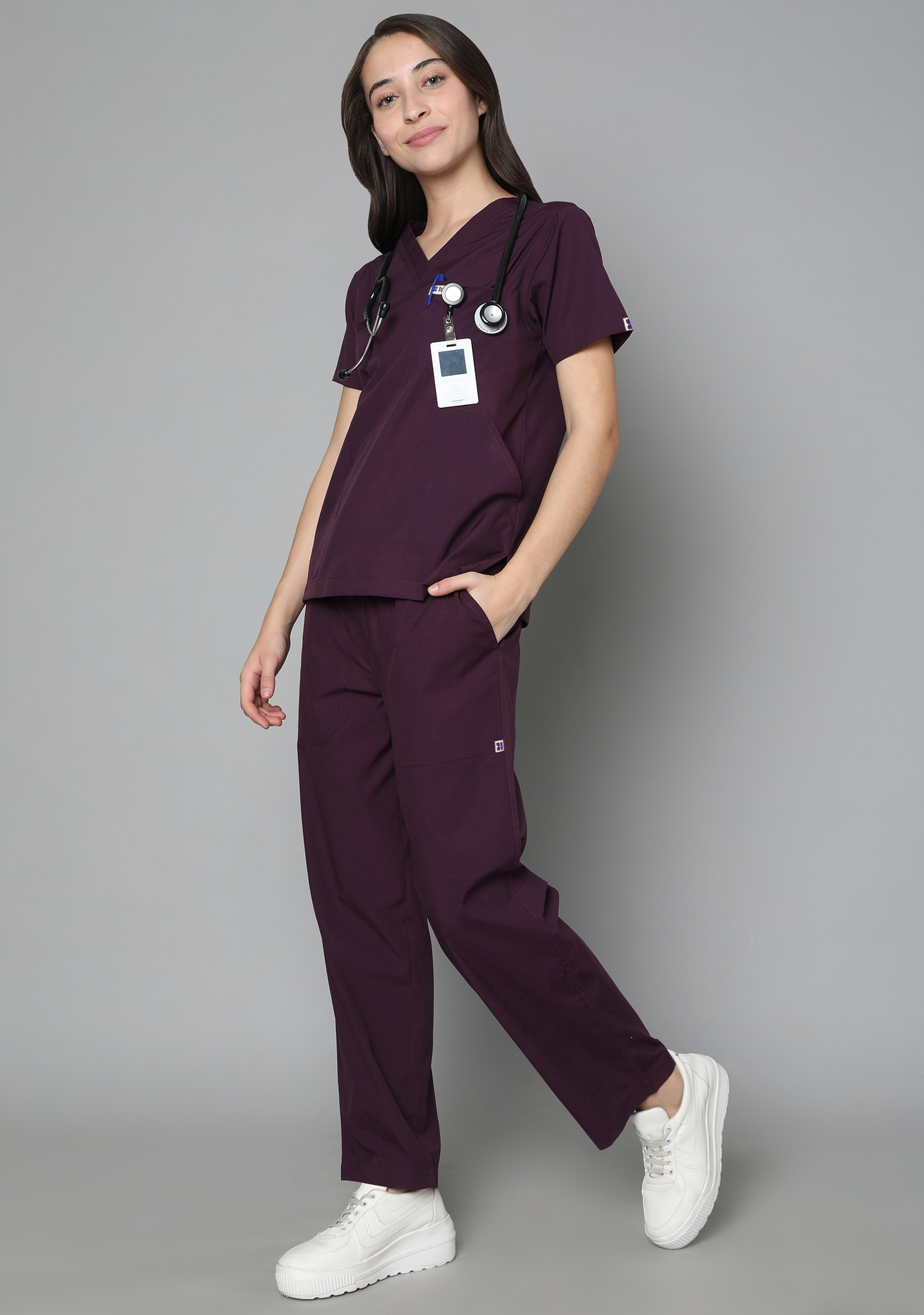 Classic Women's 5-Pocket (Wine) Scrub