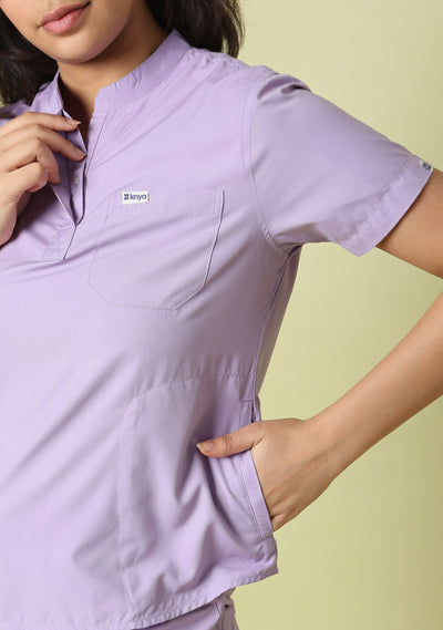 Classic Women's Mandarin Collar (Pastel Lilac) Scrub