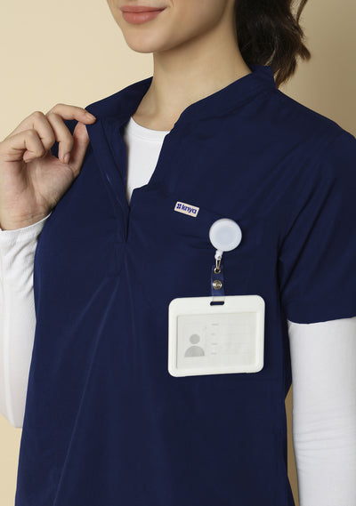 Women's Mandarin Collar (Navy) Scrub