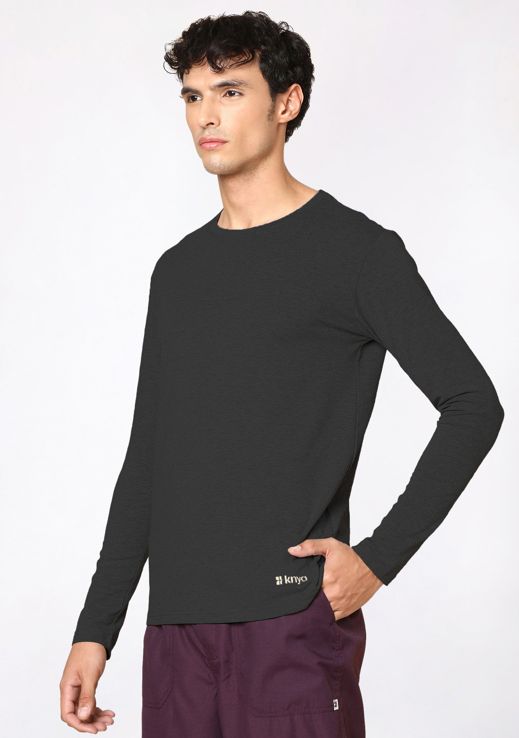 Men's Supersoft L/S (Charcoal) Plus Size Underscrub
