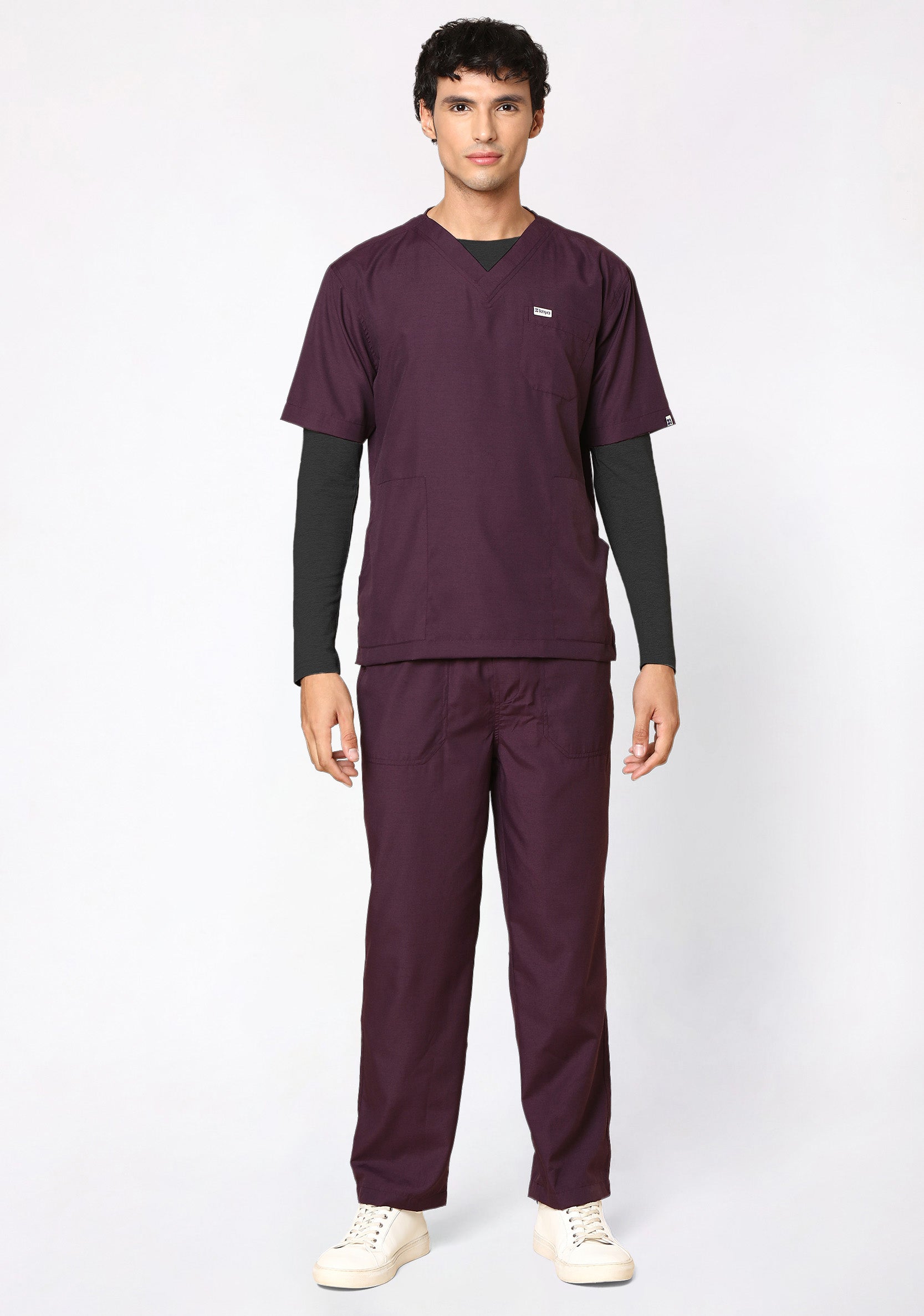 Men's Supersoft L/S (Charcoal) Plus Size Underscrub