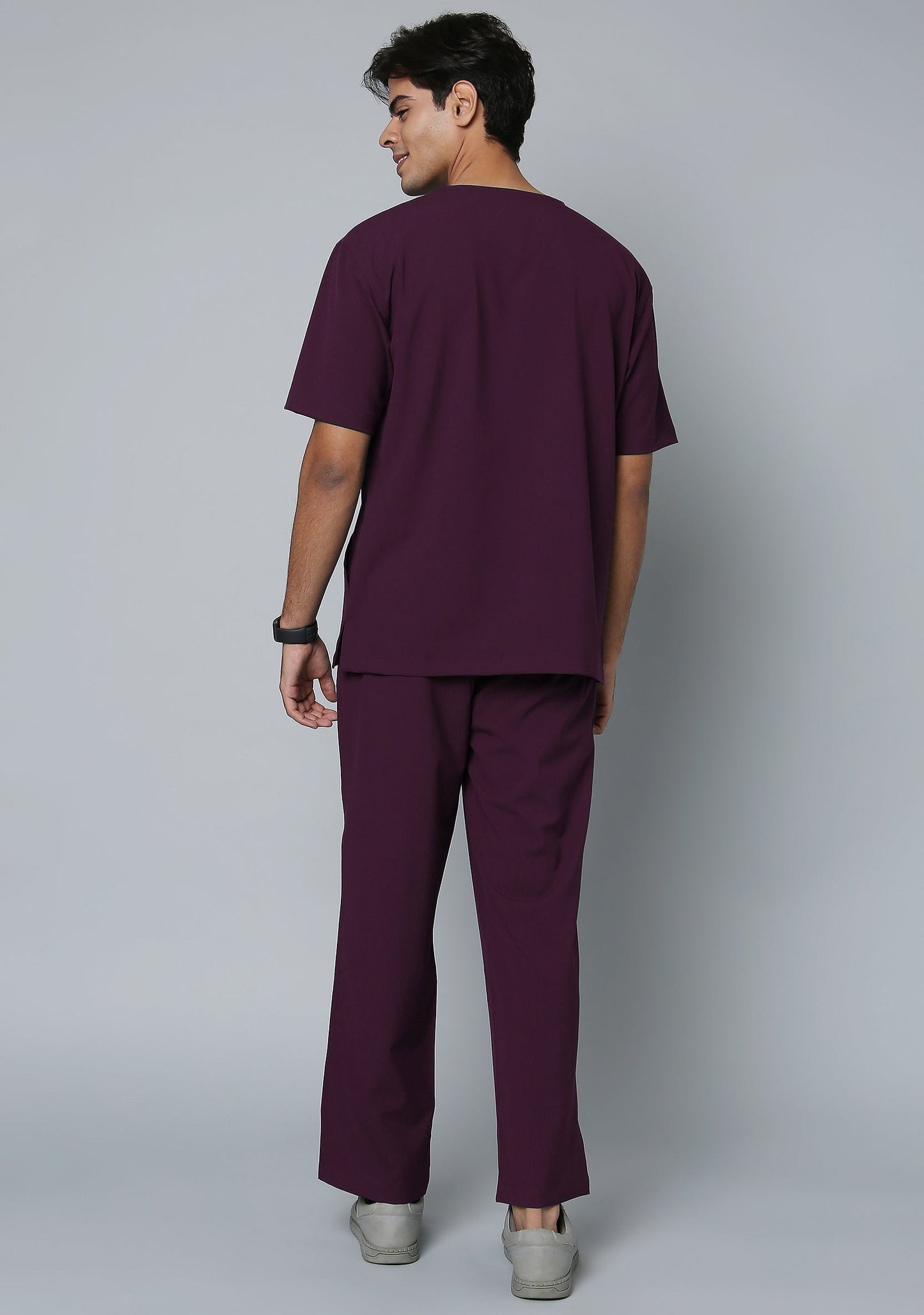 Ecoflex Men's V-Neck (Wine) Plus Size Scrub