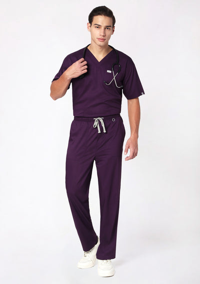Ecoflex Lite Men's 3 Pocket (Wine) Scrubs Top - Test