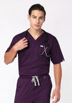 ecoflex Lite Men's 3-Pocket (Wine) Scrub Top