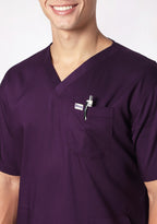 ecoflex Lite Men's 3-Pocket (Wine) Scrub Top