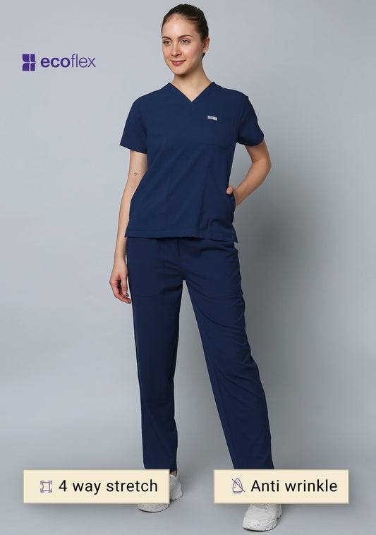 Ecoflex Women's 5 Pocket (Navy Blue) Scrub-Bundle Set