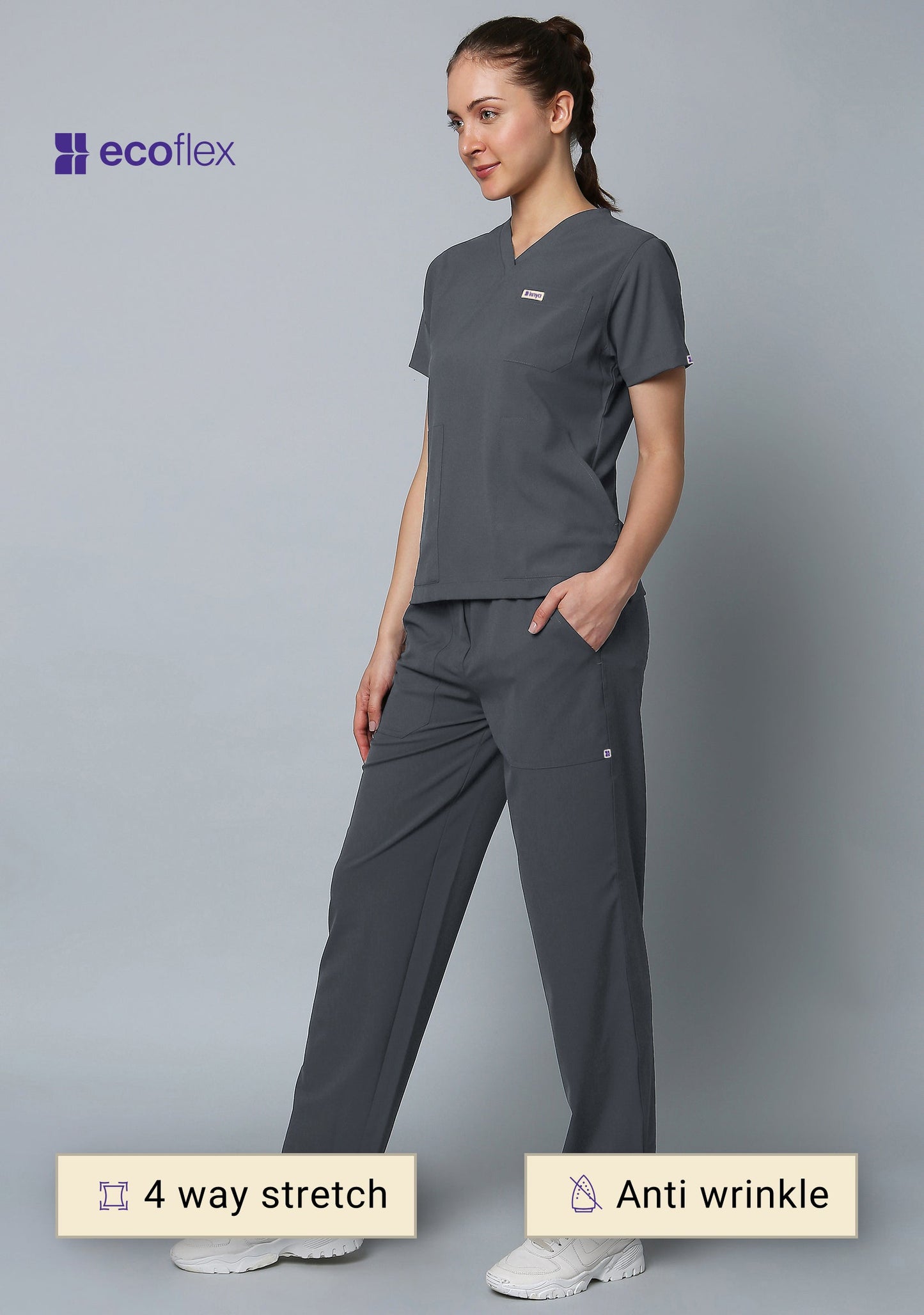 Women's V-Neck (Steel Grey) New Gen Scrub