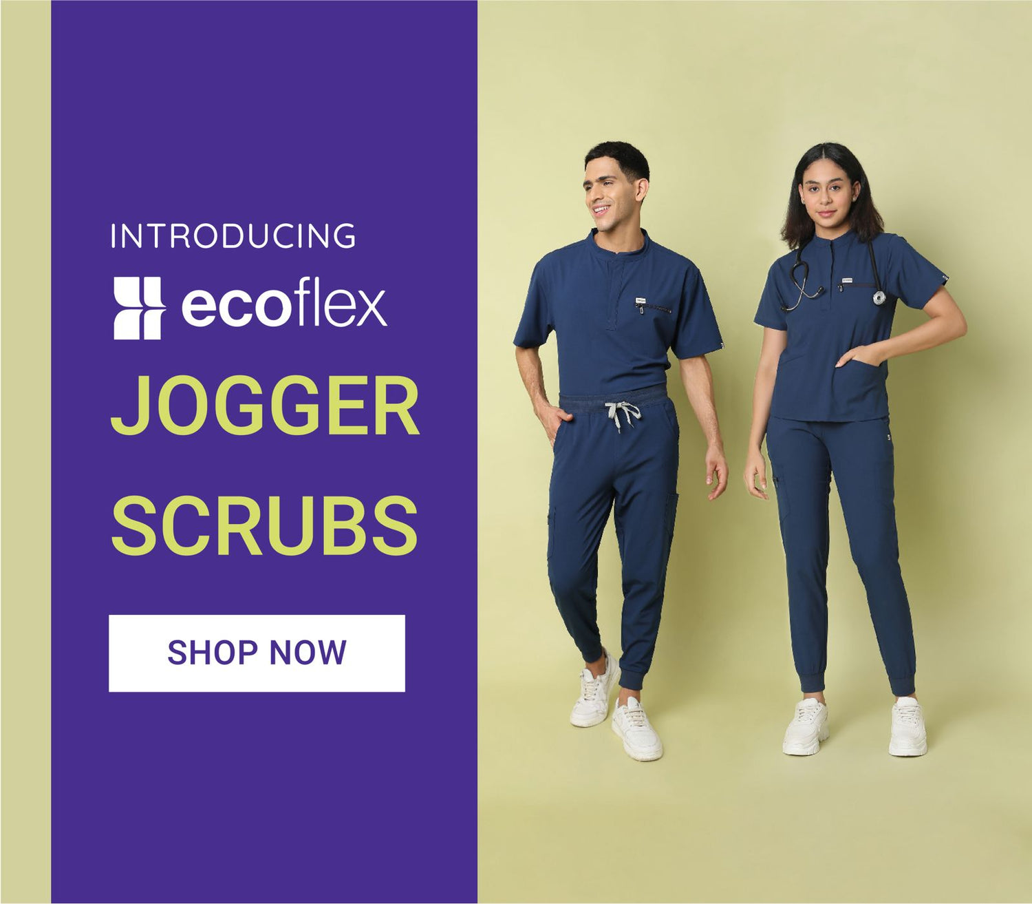 Ecoflex Women's 9 Pocket (Navy Blue) Jogger Scrubs