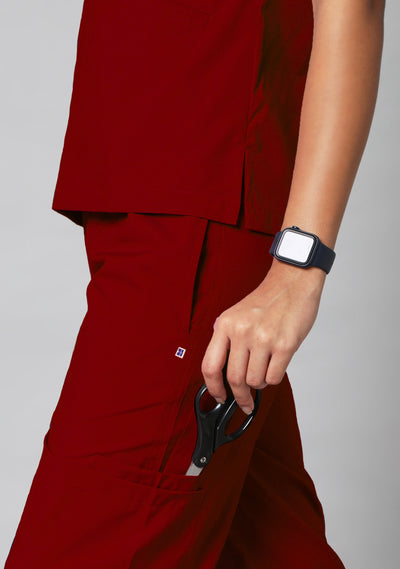 Classic Women's 10 Pocket (Maroon) Scrub