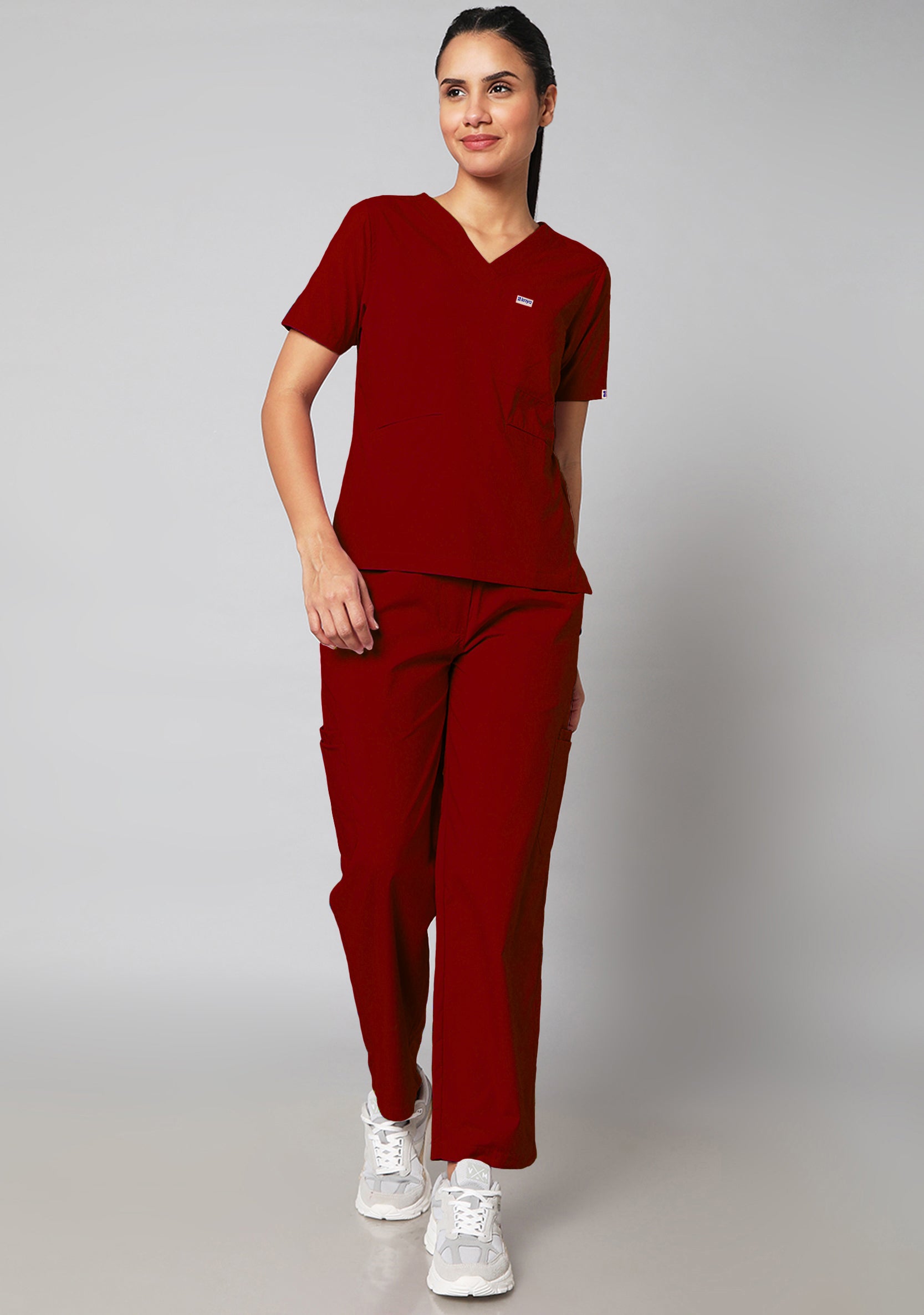 Buy Classic Womens 10 Pocket Essential Maroon Scrub Online Knya 1217