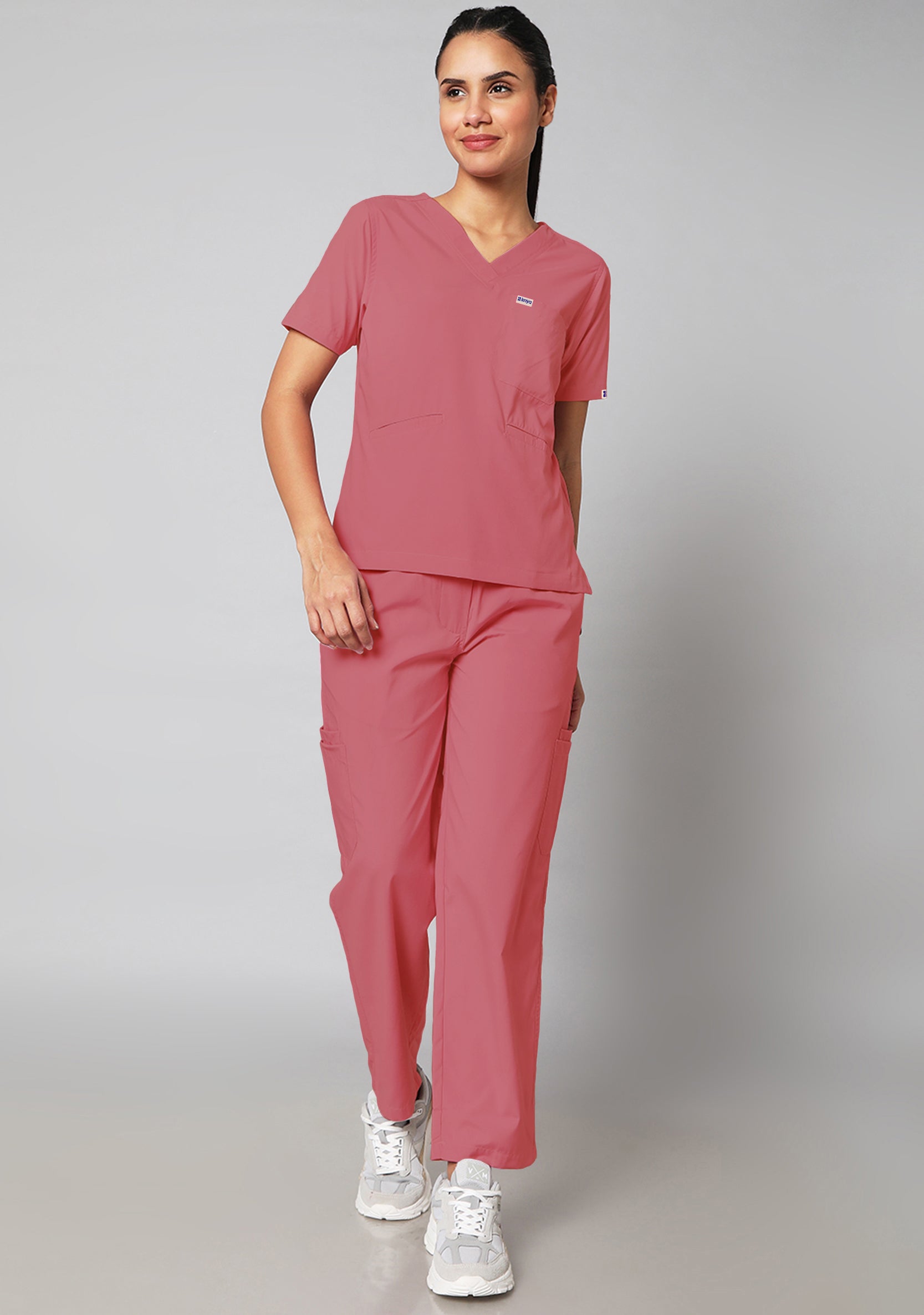 Classic Women's 10 Pocket (Mauve) Plus Size Scrub