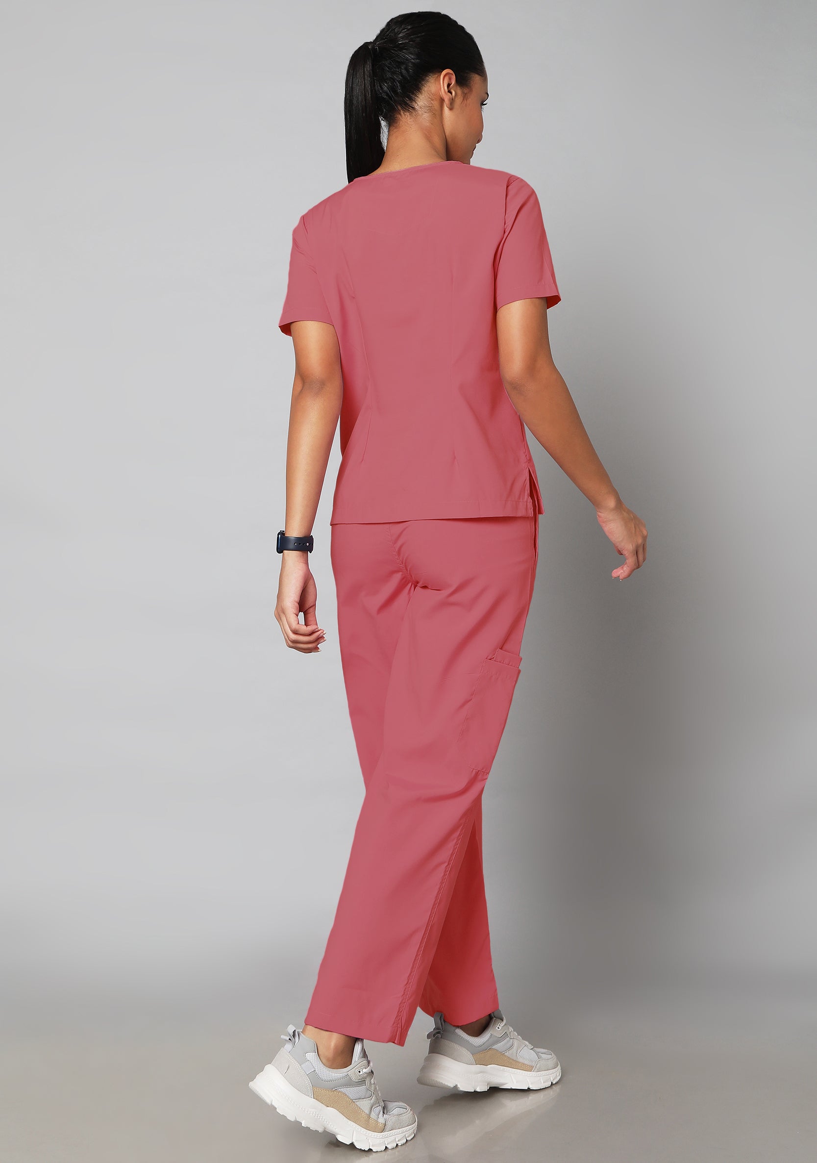 Classic Women's 10 Pocket (Mauve) Plus Size Scrub