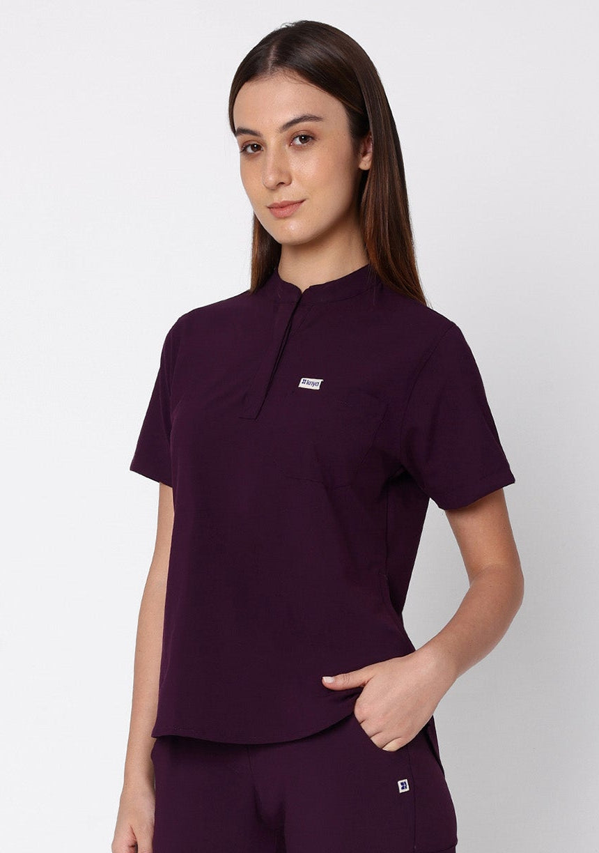 ecoflex Women's Joggers 4-Pocket (Wine) Scrub Top