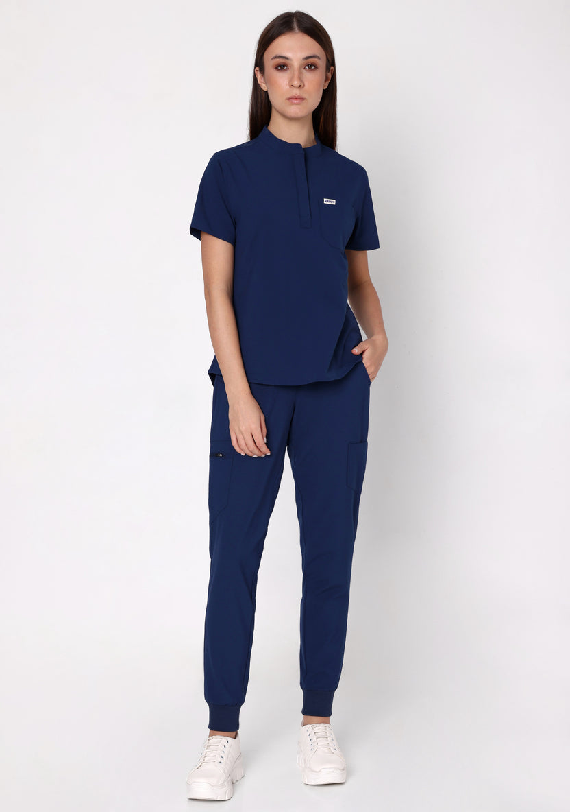 ecoflex™ Women's Mandarin Collar (Navy) Scrubs