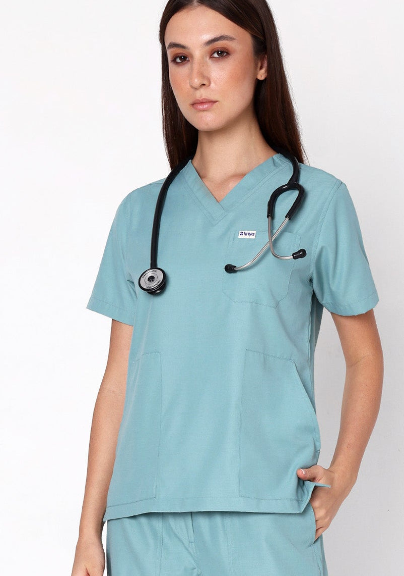 Classic Women's 3-Pocket (Eucalyptus) Scrub Top
