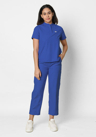 Classic Women's Mandarin Collar (Galaxy Blue) Scrub