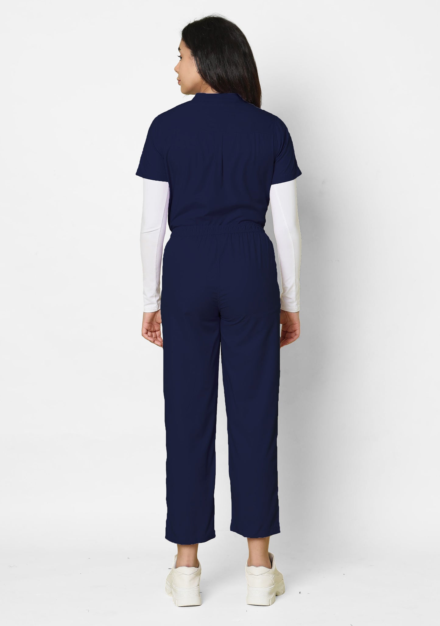 Classic Women's Mandarin Collar (Navy) Scrub