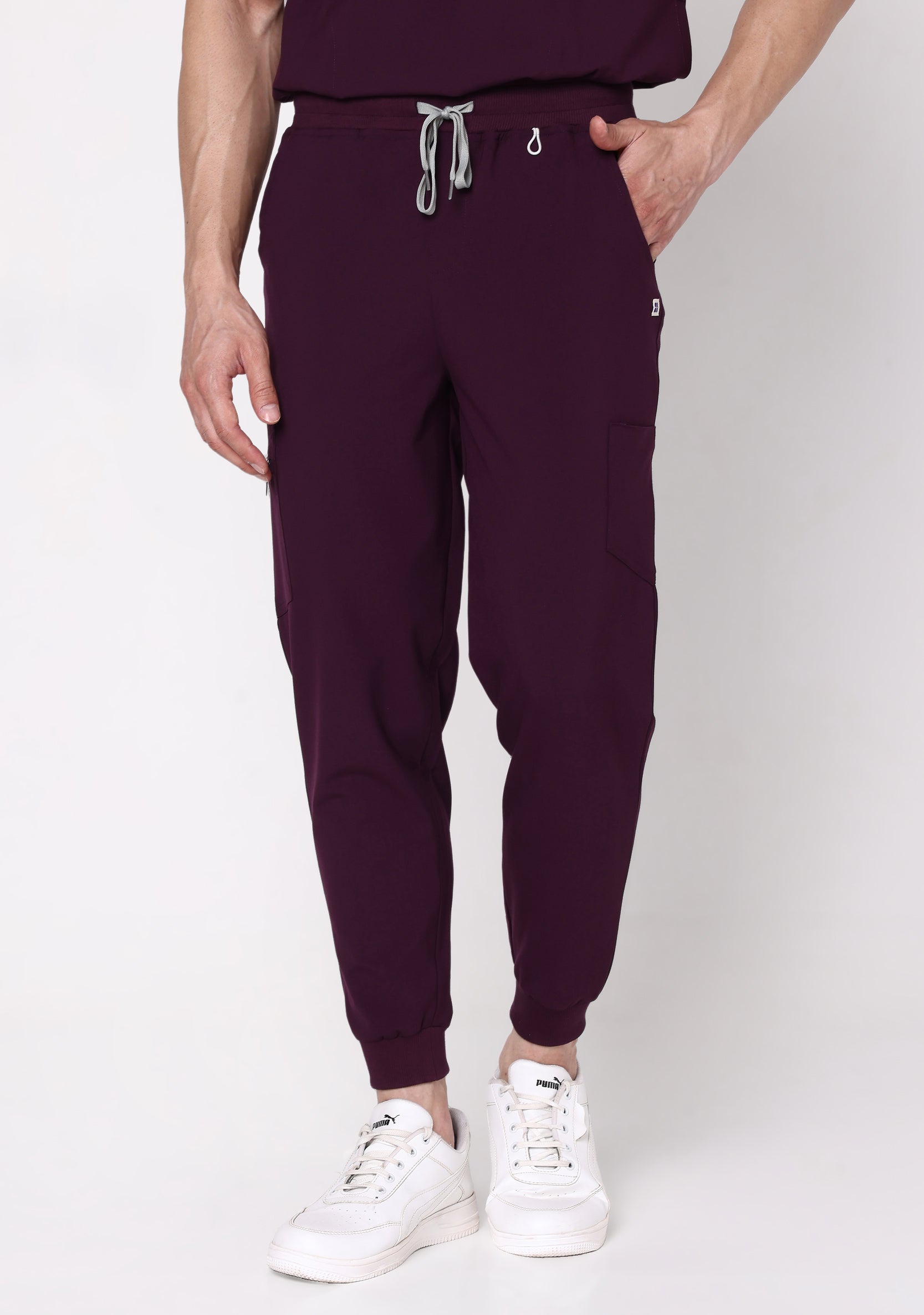 ecoflex Men's Joggers 5-pocket (Wine) Bottom Scrub