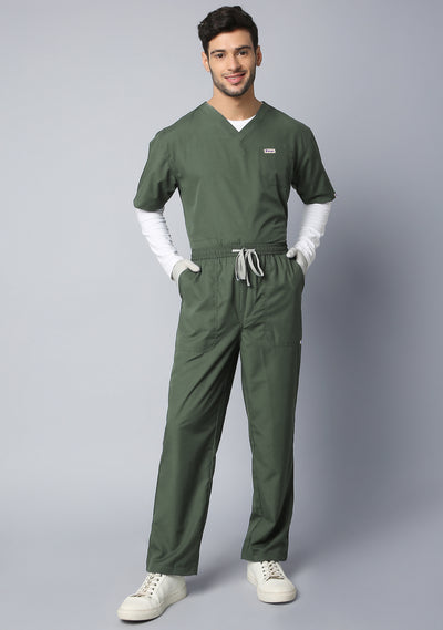 Classic Men's 3-Pocket (Olive) Scrub Top
