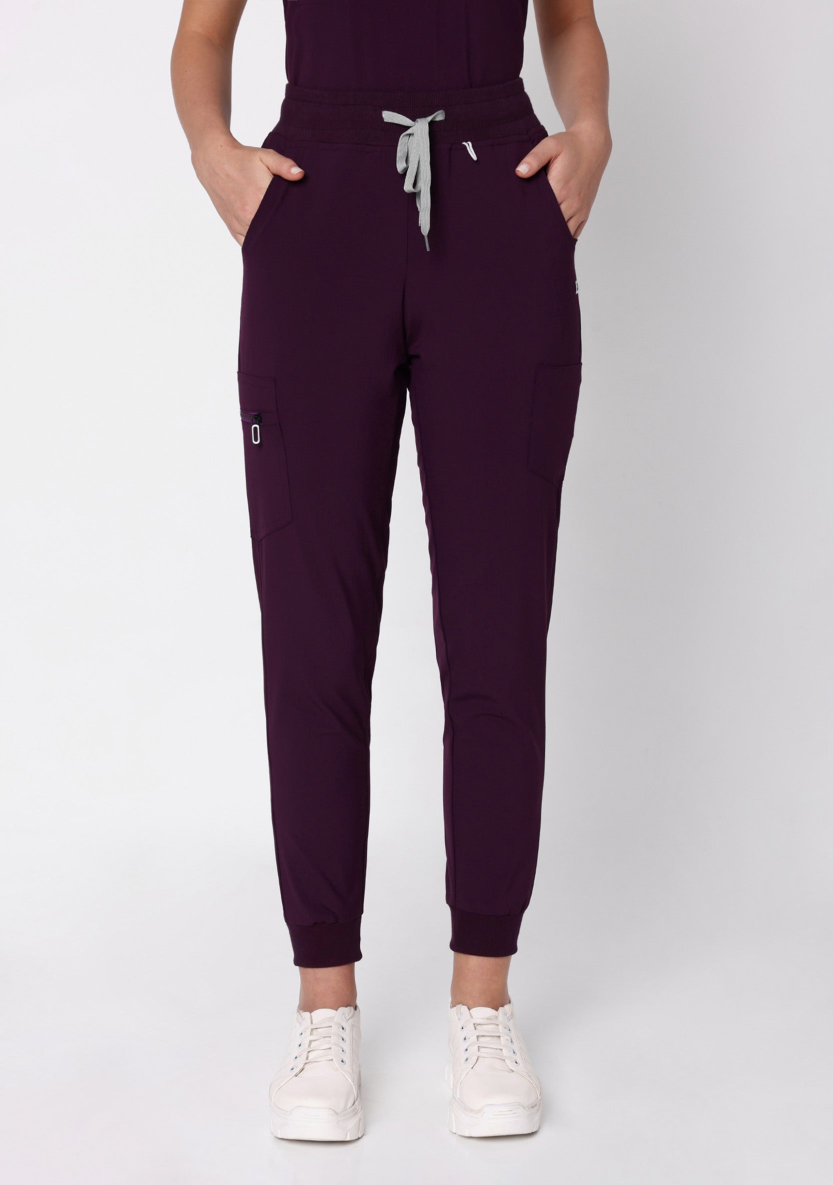 ecoflex Womens Joggers 5-pocket (Wine) Bottom Scrub