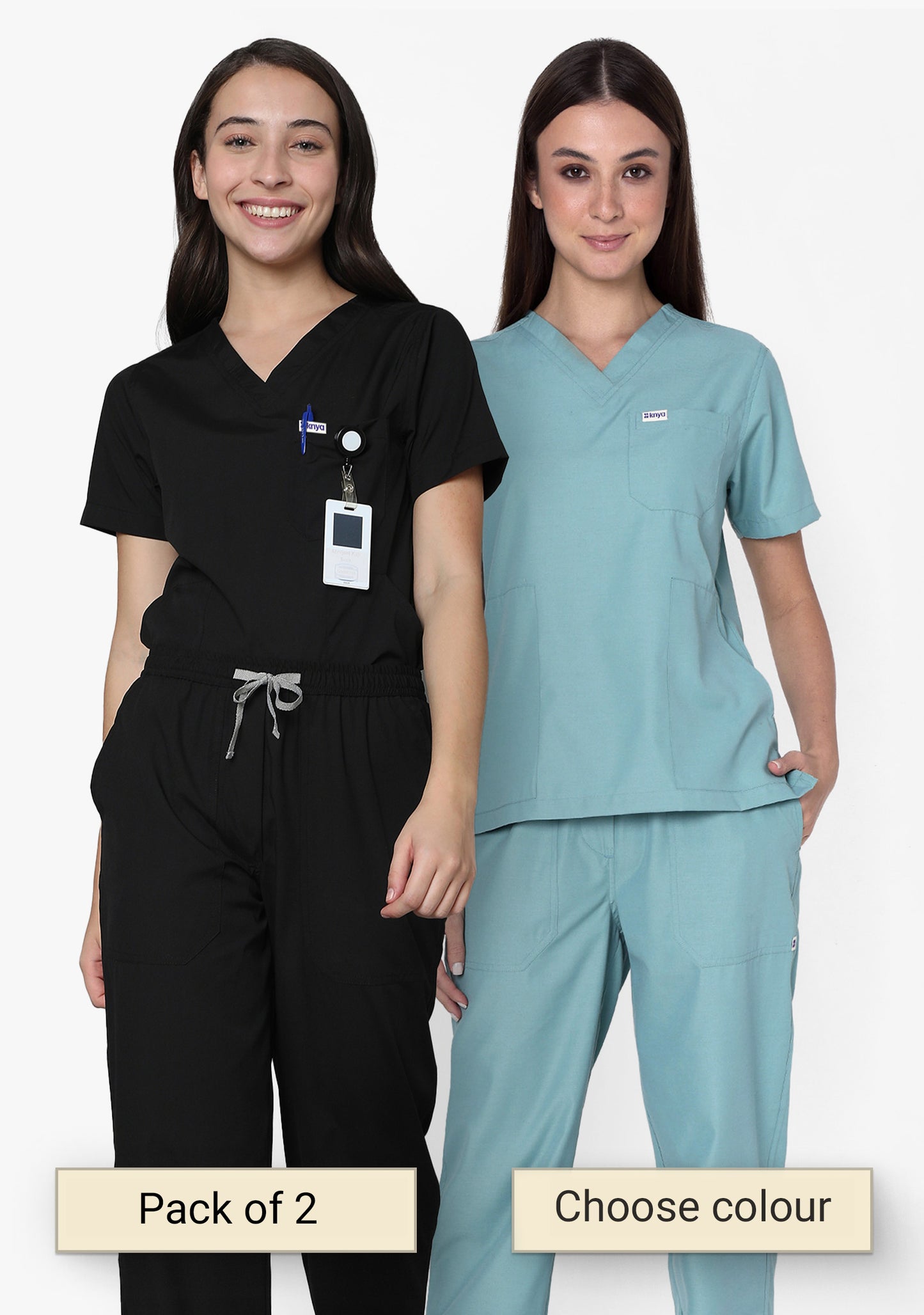 Women's V-neck scrubs (pack of 2)