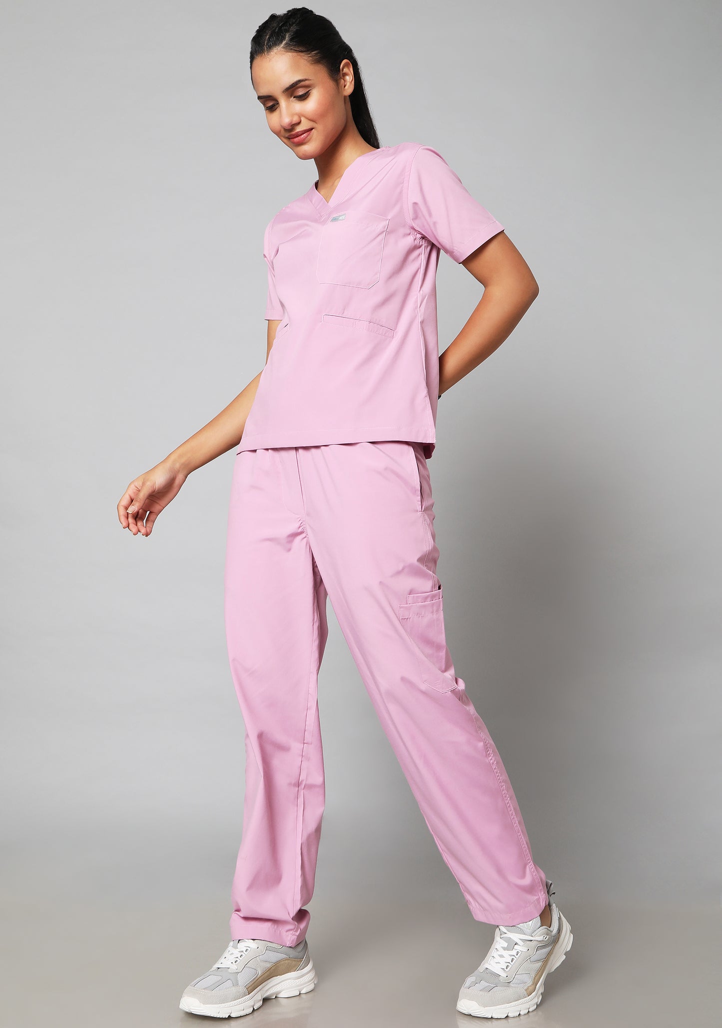 Classic Women's 10 Pocket (Dusty Pink) Scrub
