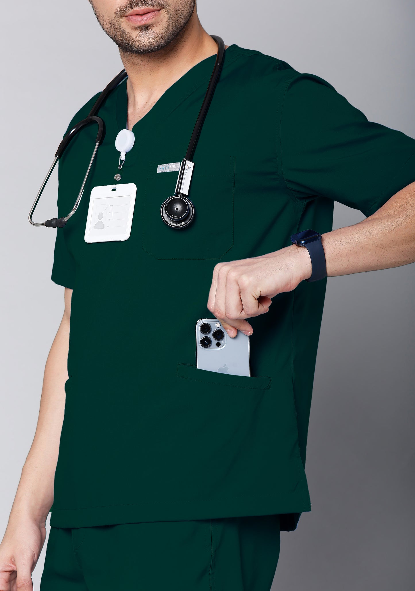 Classic Men's 6-Pocket Movement (Dark Green) Scrub Bottom