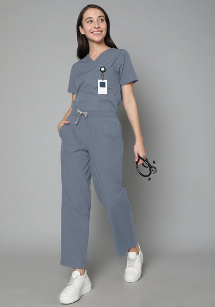 Classic Women's 5-Pocket (Marble Grey) Scrub