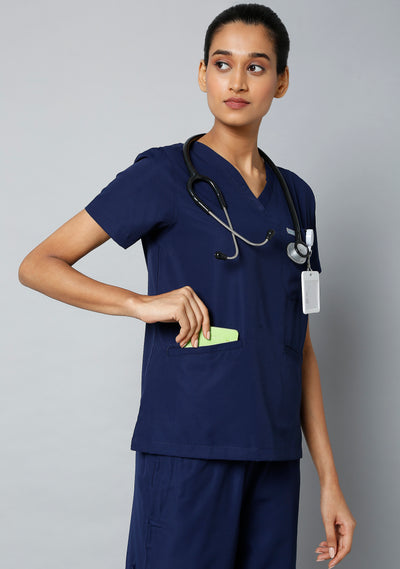 Classic Women's 10-Pocket (Navy) Scrub